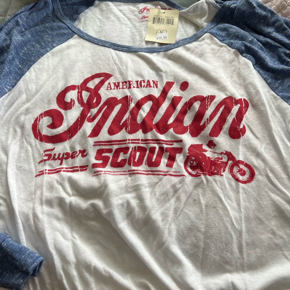 Luck Brand Indian Motorcycle Baseball Shirt NWT - Picture 4 of 4